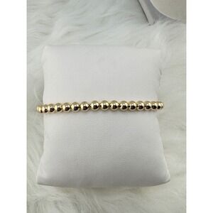 Gold Plated Medium Bead Adjustable Bolo Bracelet Minimalist Box Chain Jewelry